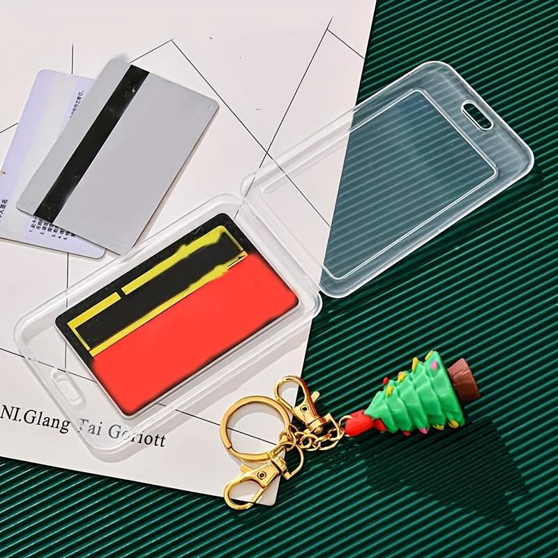 1PC Card Cover with Key Chain Bank Credit Card Holder Plastic Cartoon Student ID Bus Card Holder