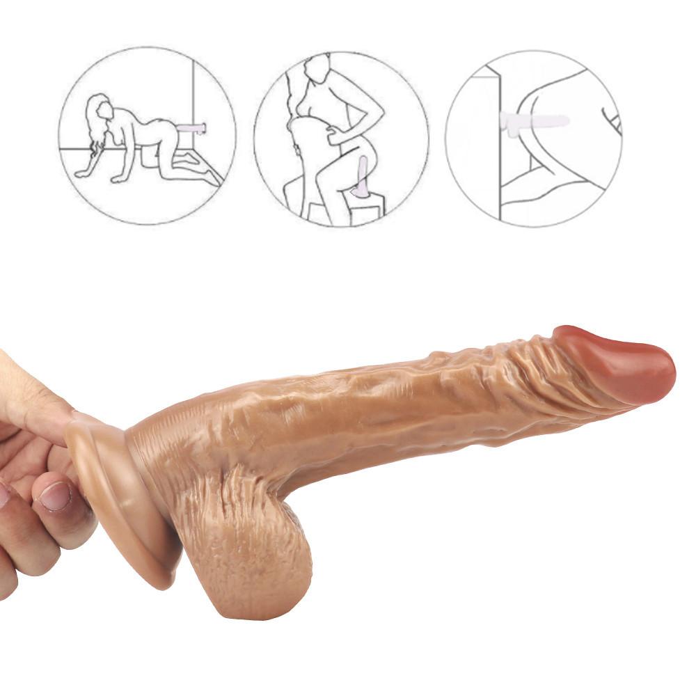 Brown Dildo Porn Oversized Sex Toy Artificial Female Dildo Masturbation G-spot Orgasm Simulated Sex Shop Adult Products