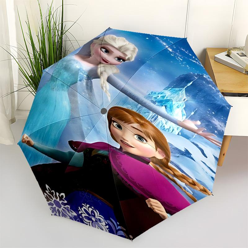 1pc Elsa Frozen umbrella automatic open/close, 8-Rib Durable Frame, Compact Folding Design, Ideal Birthday/Holiday Gift 1168A