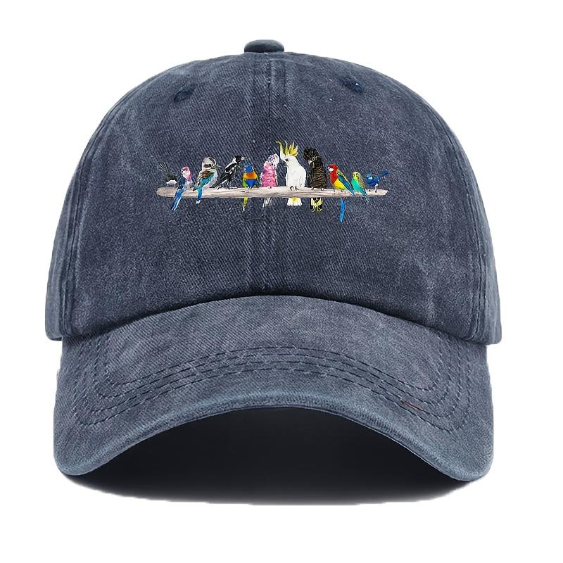 Men  Unisex Vintage Australian Birds Print Baseball Cap Suitable for Bird Watchers  Washable Outdoor Hat with Snap Closure