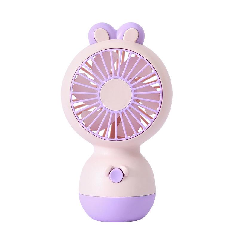 Mini Ventilatore da Scrivania a Forma di Coniglio Cartone Animato per il Raffreddamento Estivo dei Bambini, Ventilatore Portatile Ricaricabile per Bambini
