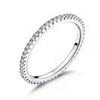 WOSTU 925 Silver Simple Stackable Ring For Women Wedding AAA Zircon Band engagement Rings Size 6 7 8 9 10 Jewelry Gift