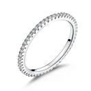 WOSTU 925 Silver Simple Stackable Ring For Women Wedding AAA Zircon Band engagement Rings Size 6 7 8 9 10 Jewelry Gift