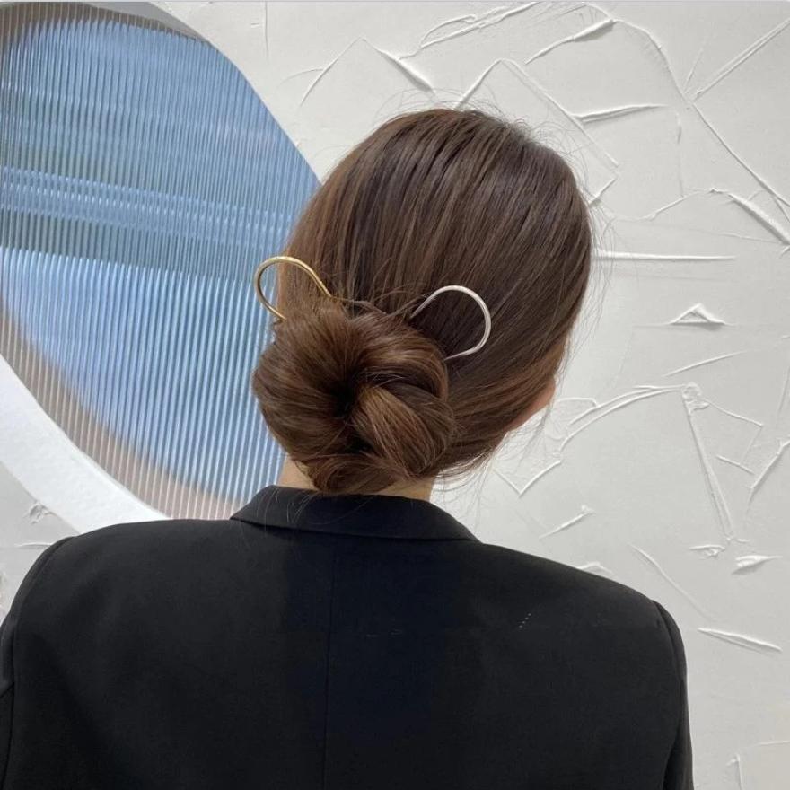 Neuer trendiger U-förmiger Metall-Haarstab für Damen, Luxus-Kristall-Opal-Haarspangen, Haarnadeln, Kopfschmuck, Haarstyling-Werkzeuge