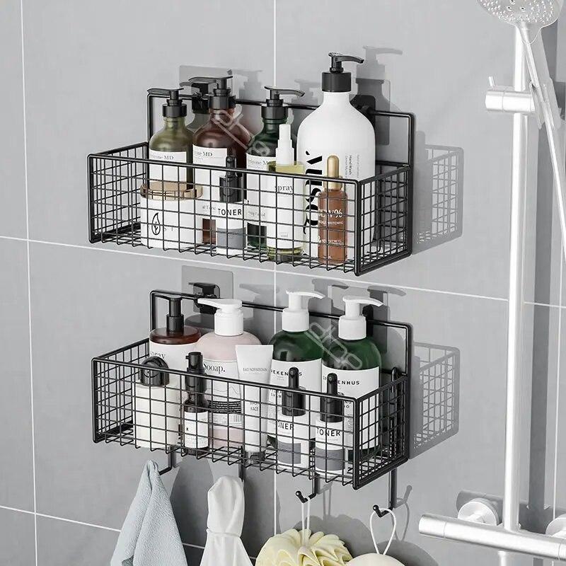 

Высококачественная настенная полка для ванной комнаты, полка для шампуня, туалетные принадлежности, кухонная корзина для хранения приправ без пунша