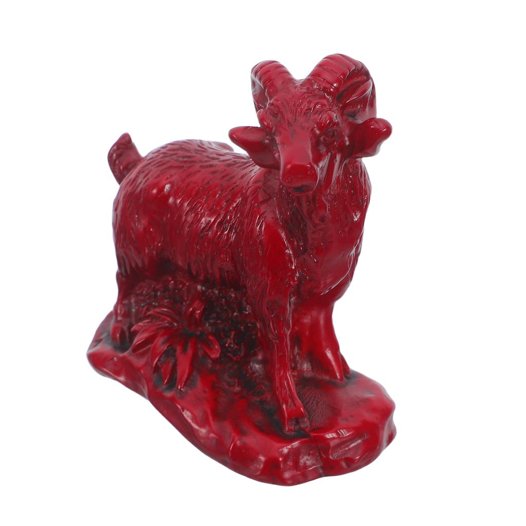 Chinese Zodiac Goat Statue Resin Sheep Sculpture 2027 Year of The Goat Decorative Feng Shui Home Office Shelf Prosperity