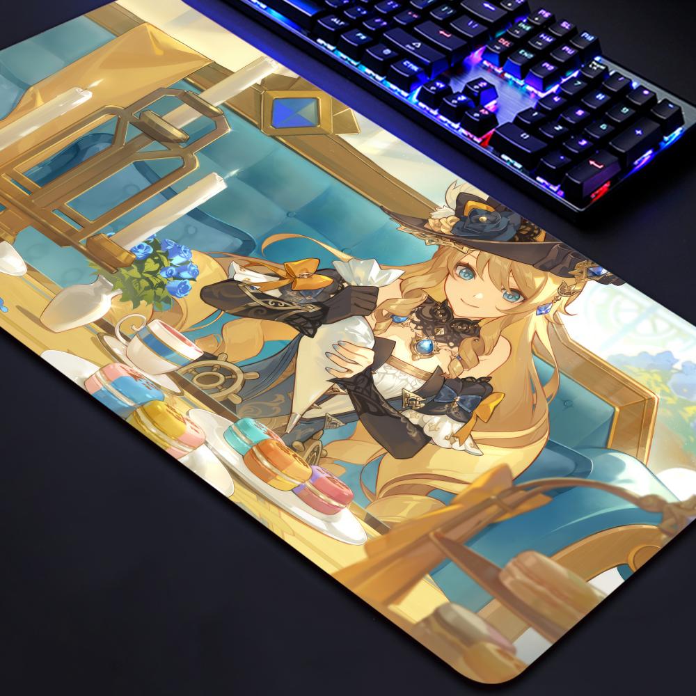 Navia Genshin Impact Anime Girl Mousepad Large Gaming Mouse Pad LockEdge Thickened Computer Keyboard Table Desk Mat