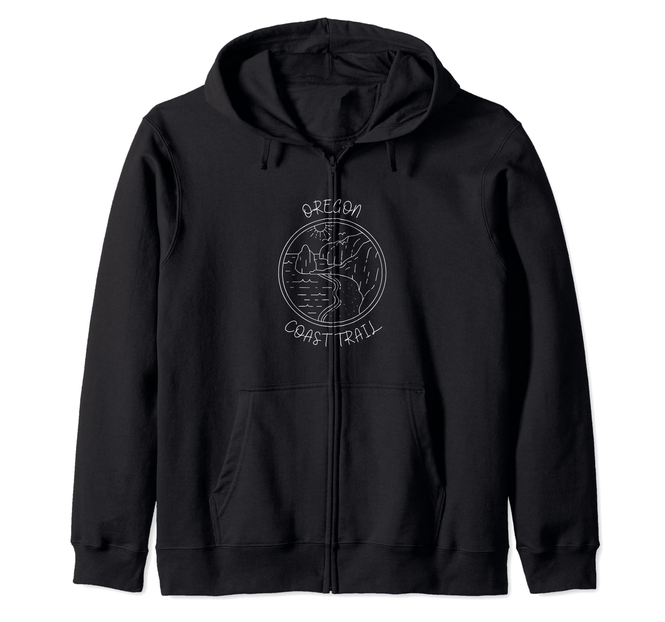 Oregon Coast Trail OCT Pilgrims Long Distance Hiking Pacific Coast US Zip Hoodie чёрный