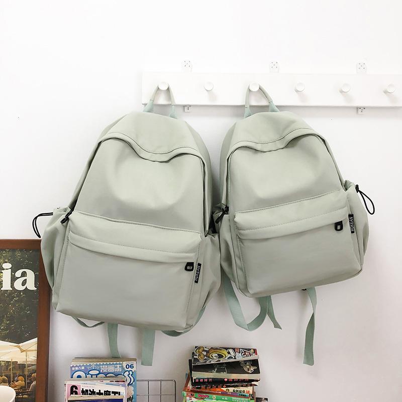 Lightweight Travel Backpack Women Large Capacity Backpack Solid Color Student Schoolbag