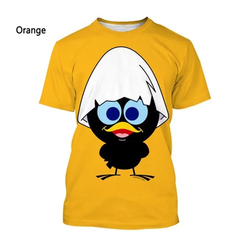 Fashion Cartoon Calimero 3D Print T-shirt Men's And Women's Summer Casual Short-sleeved Cute Round Neck Tops Designer Tshirt