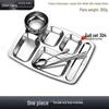 Zhuoliang Thickened 304 Stainless Steel Rectangular Multi-Compartment Meal Tray