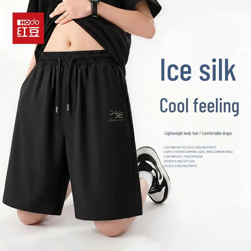 Hodo Men's Ice Silk Knee-Length Casual Shorts