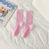 Female Summer Thin Simple Pure Color All Build Vertical Bar Wicking High Tube Cotton Socks