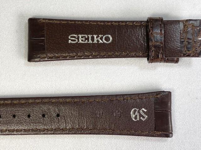 DEY7DW SEIKO Grand Seiko 19mm Genuine Leather Crocodile for Strap, Brown, SBGR027/9S55-00B0