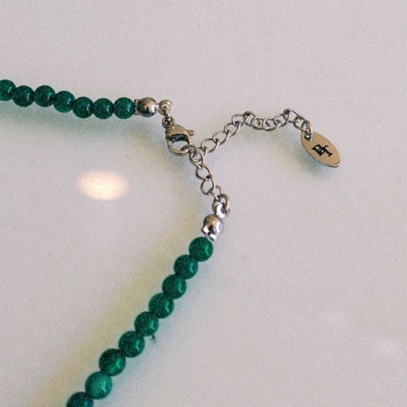 BICYCLE TROPHY BT Gemstone Necklace 03 (4mm Green Onyx)