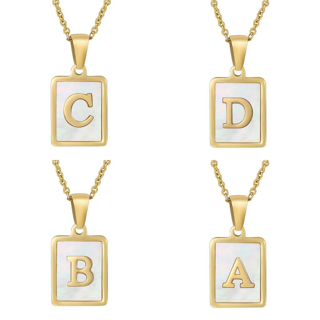 Stainless Steel Shell Letter Necklace For Women European And American Style Fashion Jewelry Wholesale