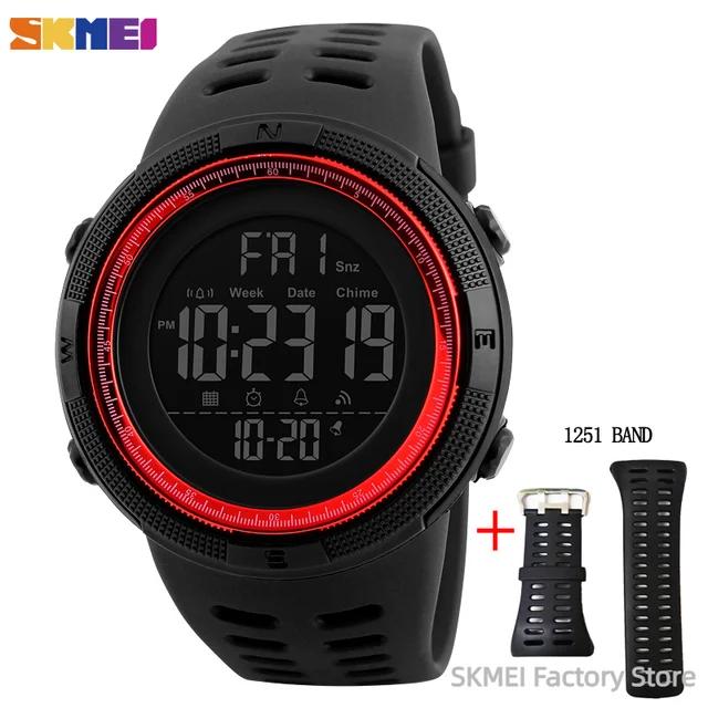 SKMEI 1251 Sports Digital Watch for Men Waterproof Military Electronic Student Mens Wristwatches Alarm Clock 1560 Reloj Hombre