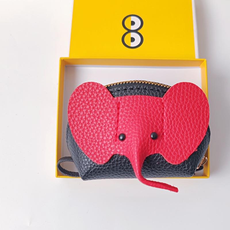Pu Leather Baby Elephant Coin Purse Women'S Bag Pendant Creative Card Holder Storage Lipstick Envelope Zipper Money Bag