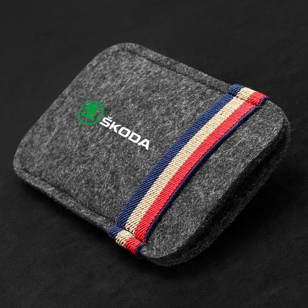 BAVK9 Car Interior Sun Visor Storage Box Eyeglasses Holder Sunglasses Clip For Skoda S Octavia Rapid Fabia Superb KAMIQ Roomster VRS
