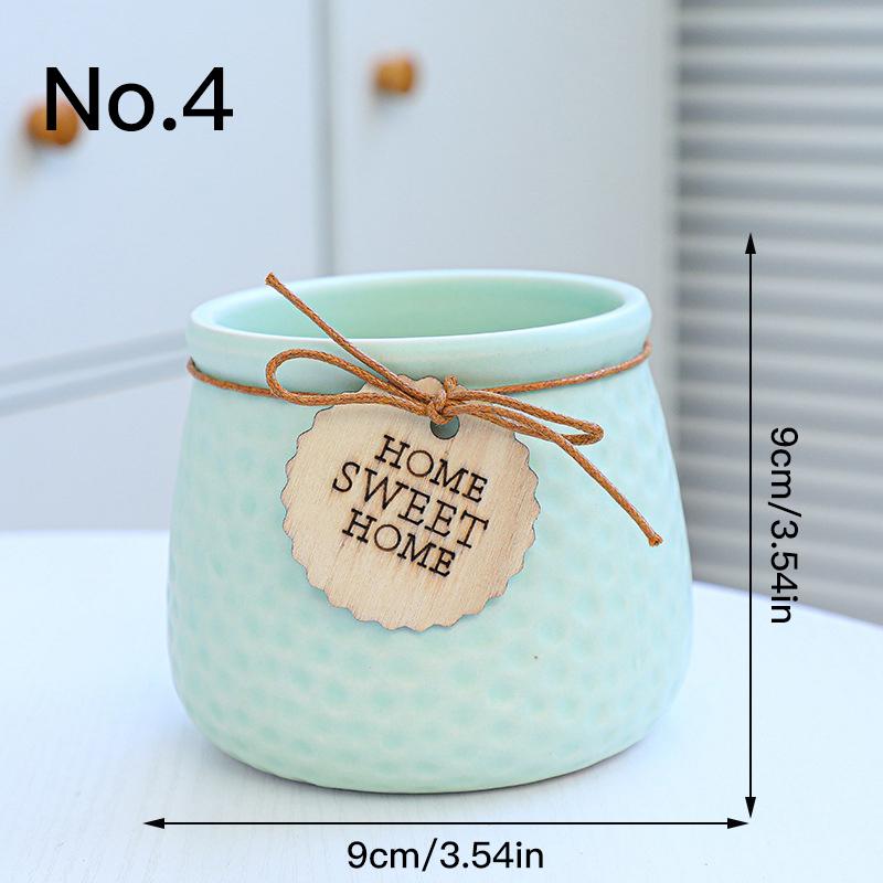 Ceramic Colorful Flower Pot Succulent Pot Plant Pot Planter Bonsai Home Decor Garden Decoration Desktop Ornaments