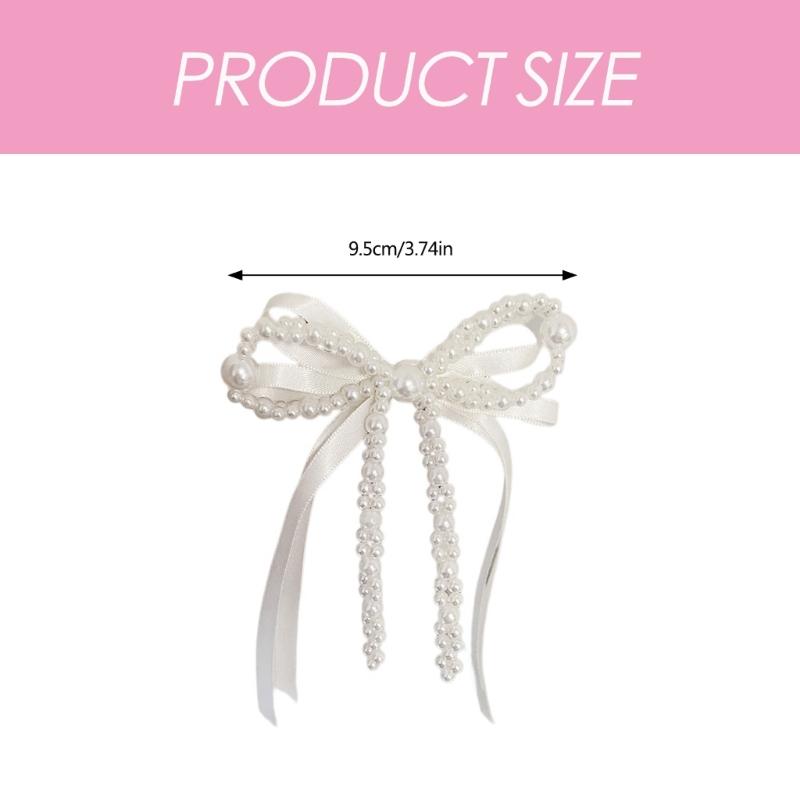Elegante Perlen Schleifen Haarspange für Damen Kopfschmuck Mode Haarnadel Haarteile Accessoire Geeignet für verschiedene Anlässe