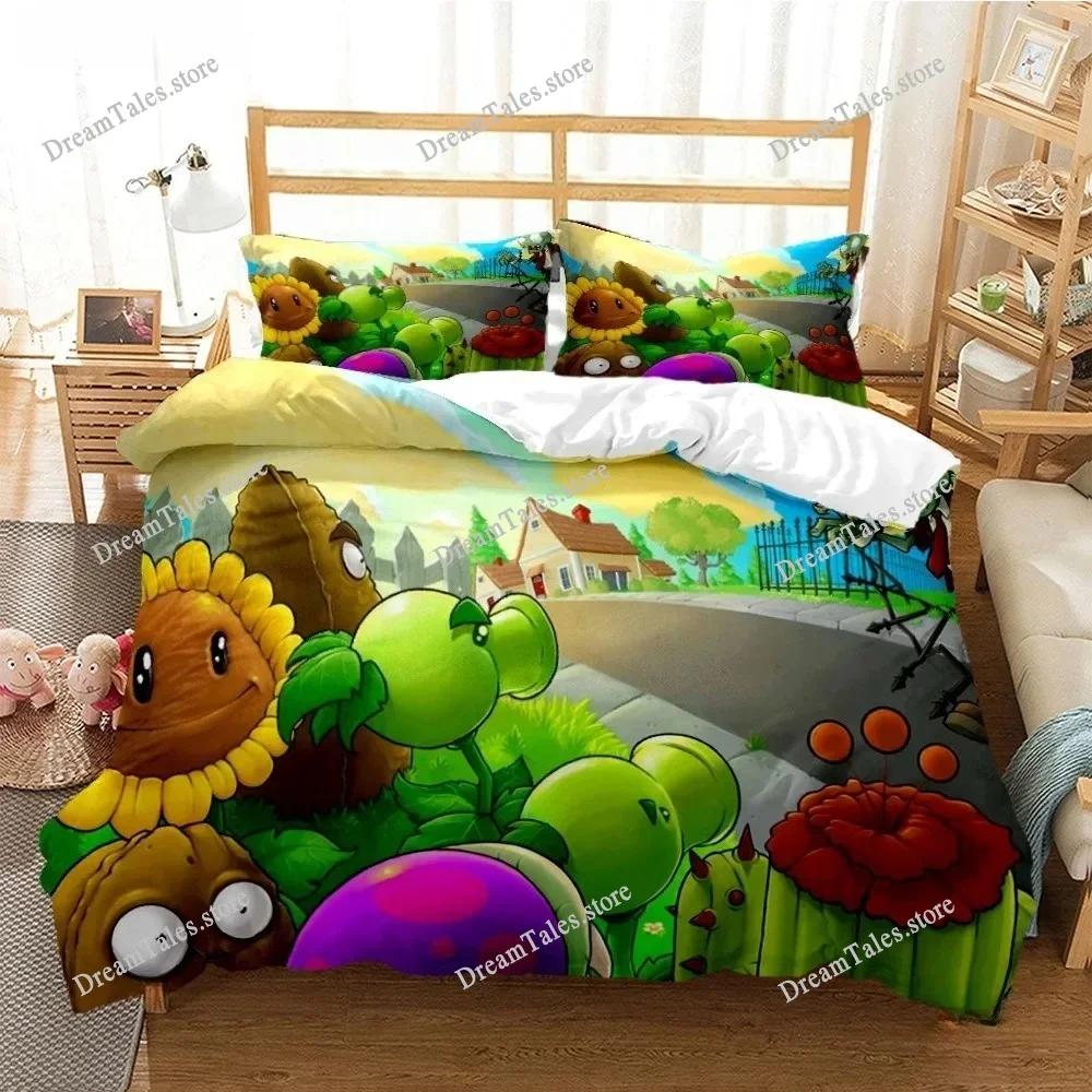 New Plants Vs Bedding Bedding Set Single Twin Full Queen King Size Bed Set Adult Kid Bedroom Duvet Cover Sets 3D Print Game
