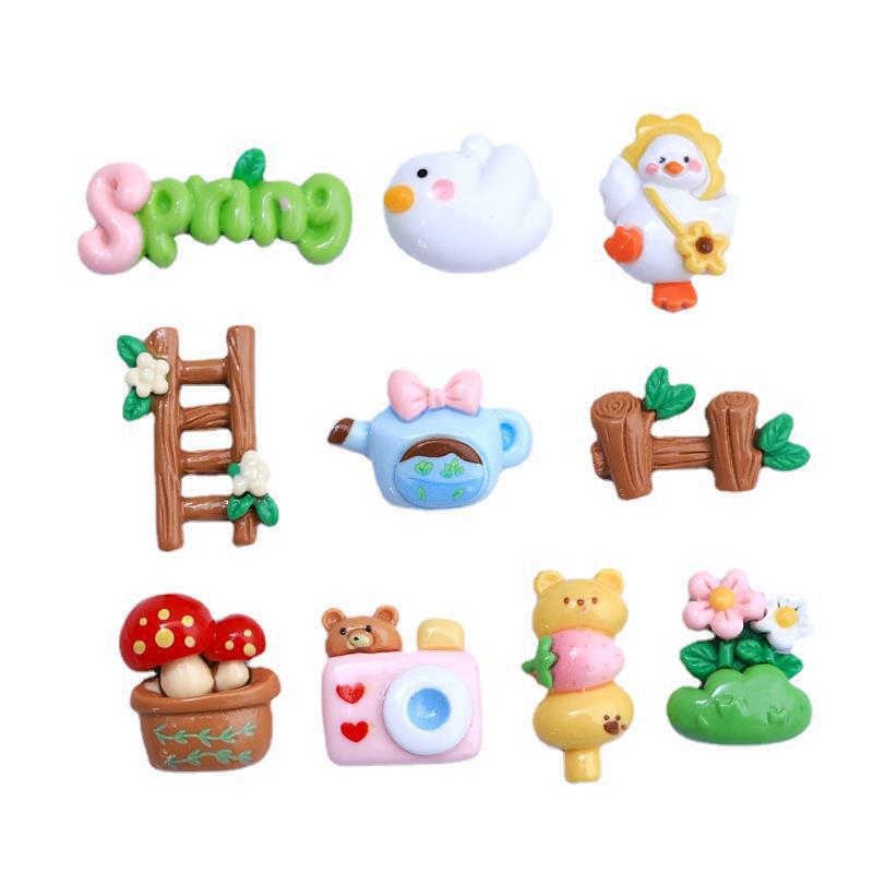 Handmade Resin Duck Clog Jewels - DIY Cartoon Spring Accessories with Cream Glue