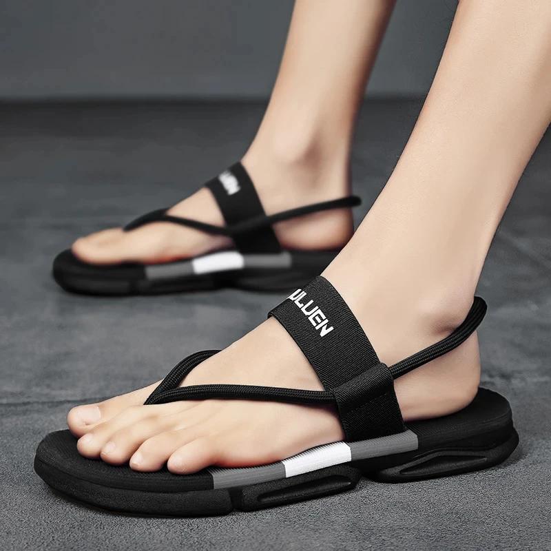 Mode Crestar Herren Sandalen Neue Mode Lässige Herren Flache Sandalen Strand Bequeme Flip-Flops Wasserschuhe für Herren Rutschfeste Haus Flats