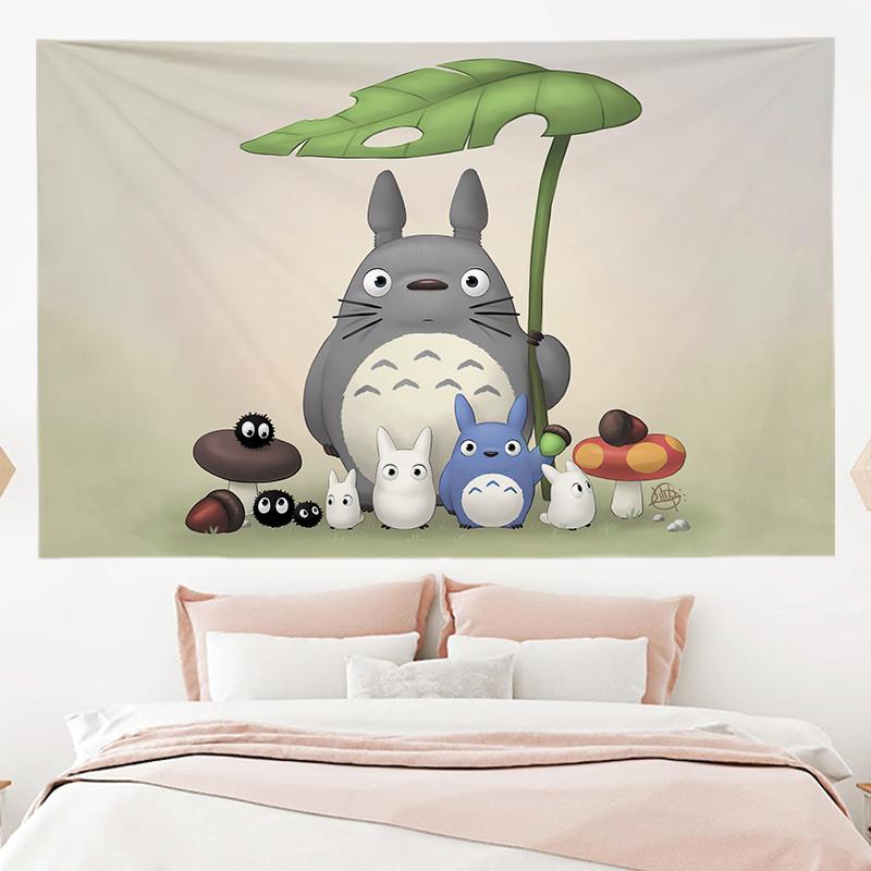 Hayao Miyazaki Totoro Background Cloth Ins Hanging Cloth Anime Hanging Paint Wall Bedhead Tapestry Room Dormitory Wall Cloth