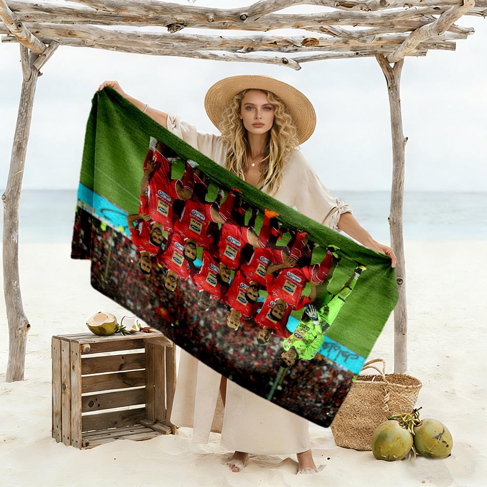 Football Players Action Beach Towel Soft Durable Quick-Dry Comfortable Lightweight