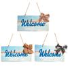 Yangyizhi Welcome Decorative Sign, Wooden Mediterranean Retro Style Wall Mounted Door Sign for Indoor Outdoor Use