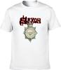 T-shirt Girocollo da Uomo Saxon Braccio Forte della Legge Remastered Stile Classico Bianca