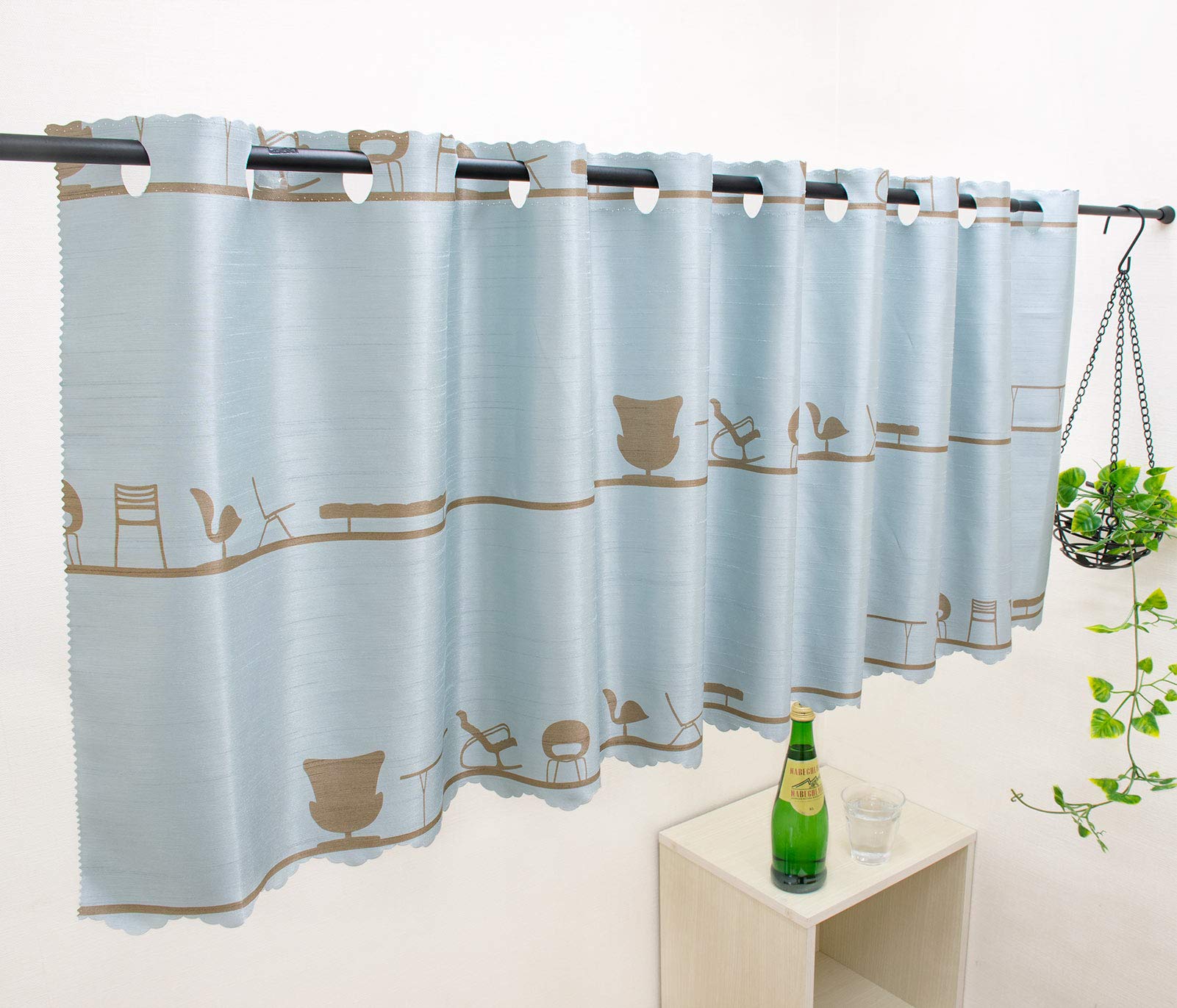 

Выбор штор Кафе 75 см Длинный Широкий х 75 см Длинный Огнестойкий Стул УФ Тепло Сделано в Скандинавском Маленькое Окно Штора, [145 см / / Узор] синий