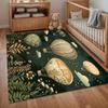 1 Stück Vintage Heißluftballon Teppich Dunkelgrün Floral Muster Rutschfeste Fußmatte für Wohnzimmer Schlafzimmer Retro Heimdeko Teppich