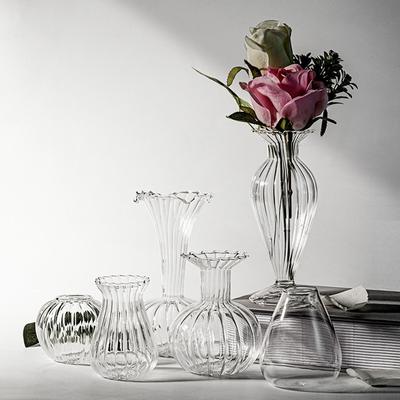 Vaso de Vidro Transparente Simples Nórdico Vasos de Flores Vaso para Plantas Hidropônicas Arranjo de Flores Decoração de Casa Escritório Vaso de Mesa