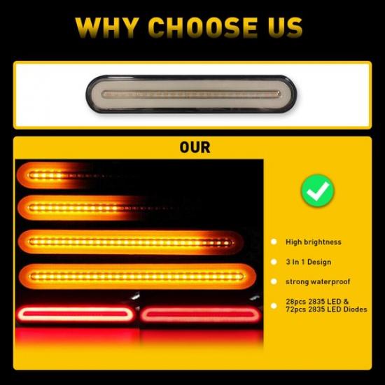 Universal Motorcycle LED Lights Tail Brake Flowing Stop Lamp Turn Signal ATV