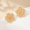1 Pair of Retro Texture Sunflower Texture Flower Metal Light Luxury Temperament Sweet Literary Stud Earrings