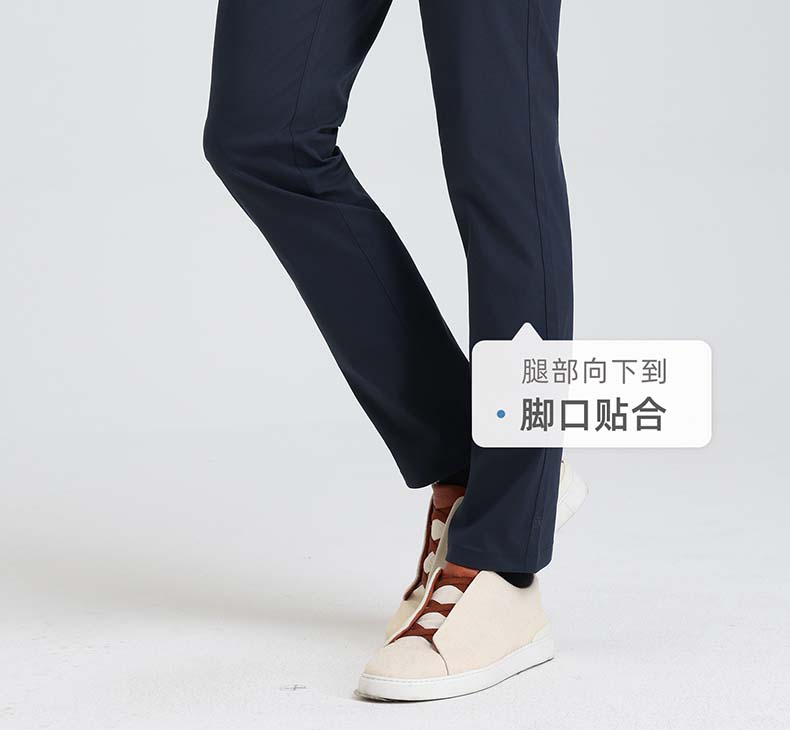 Langdeng Business Pants Men's Slim Straight Tube Micro Elastic Summer Work Pants