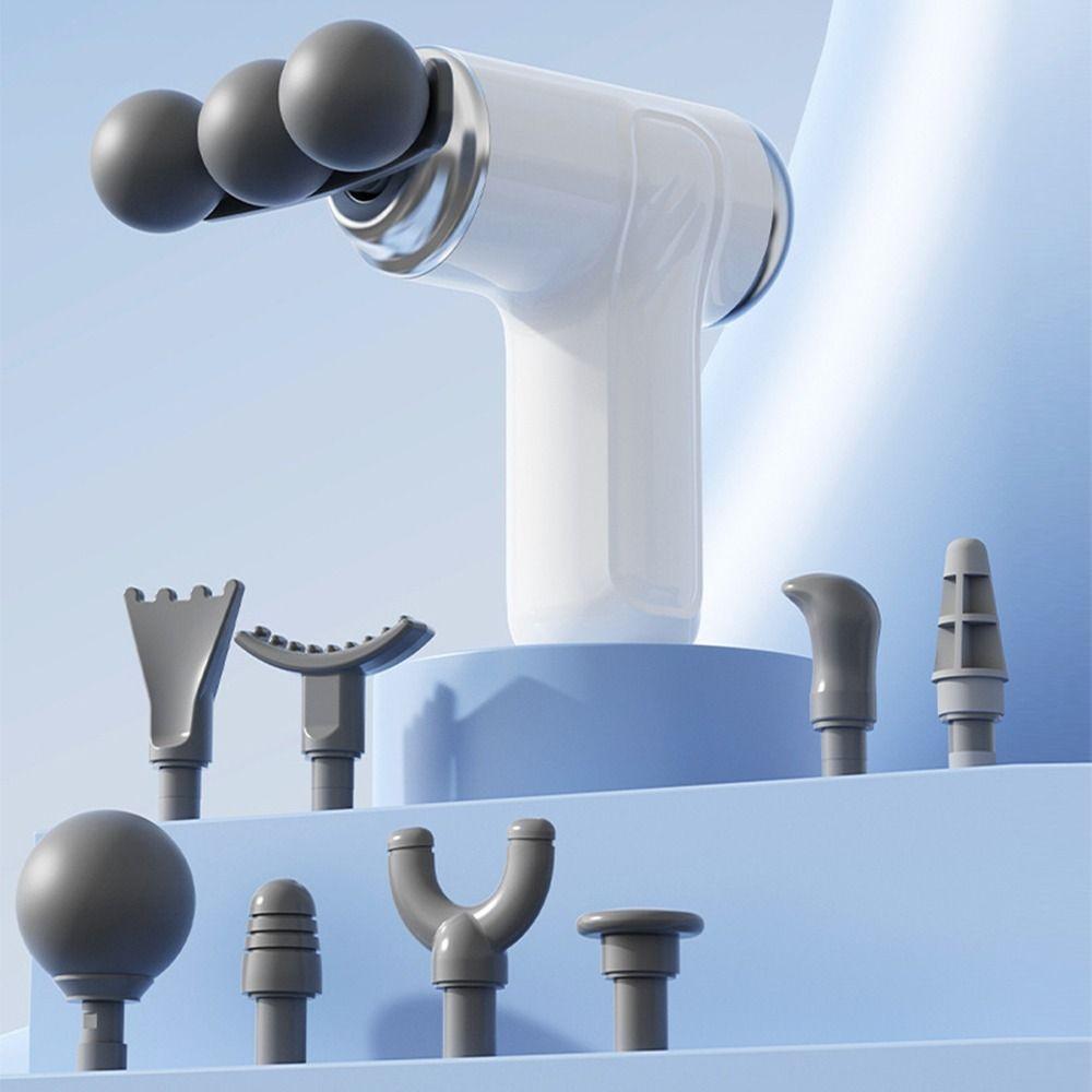 Multi Replaceable Headed Mini Electric Fascia Massager Wireless Electric Massager  Home Fitness