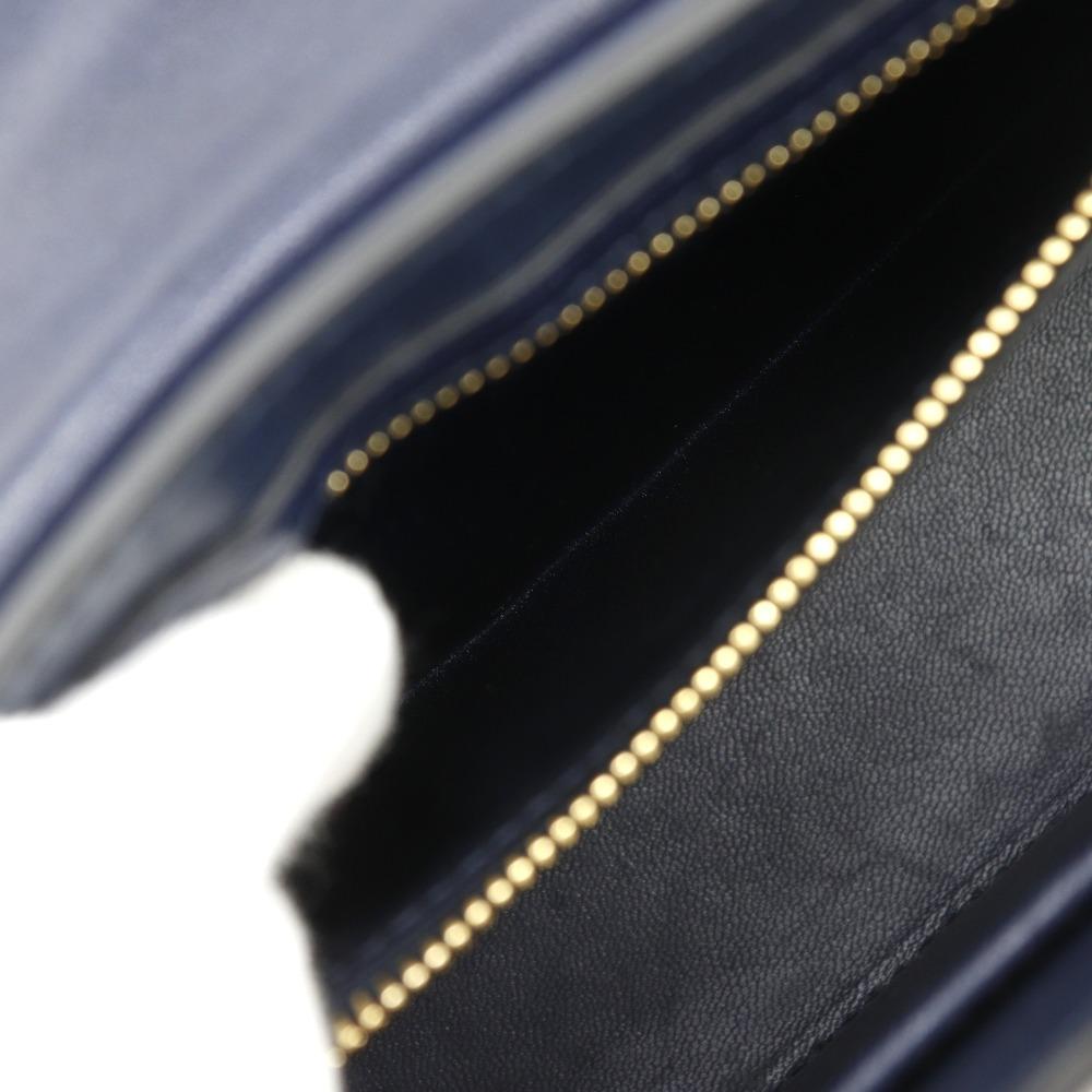 Valentino Garavani Studs ChainShoulder Shoulder Bag Navy blue lambskin Women Used