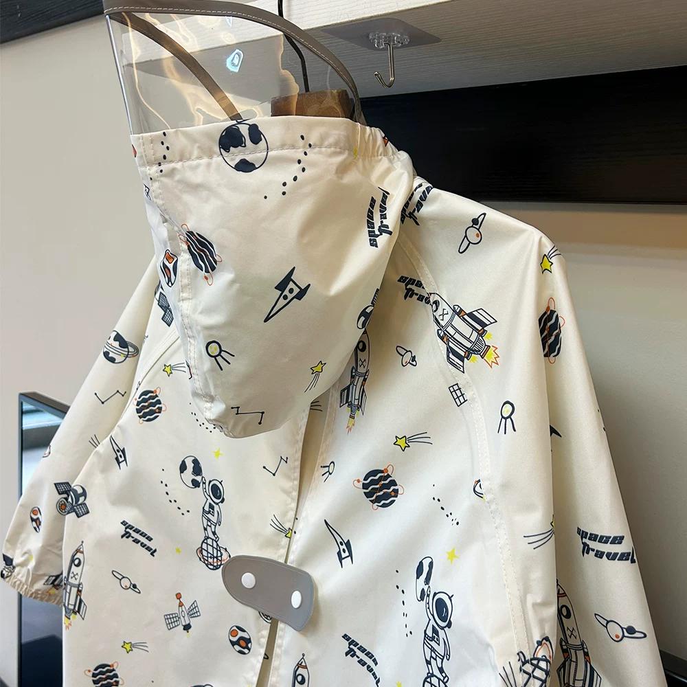 Children's Raincoat 2026 New Model for Primary School Students Cartoon Anime Lightweight Quick-Dry Waterproof Split Long Zipper Rain Poncho