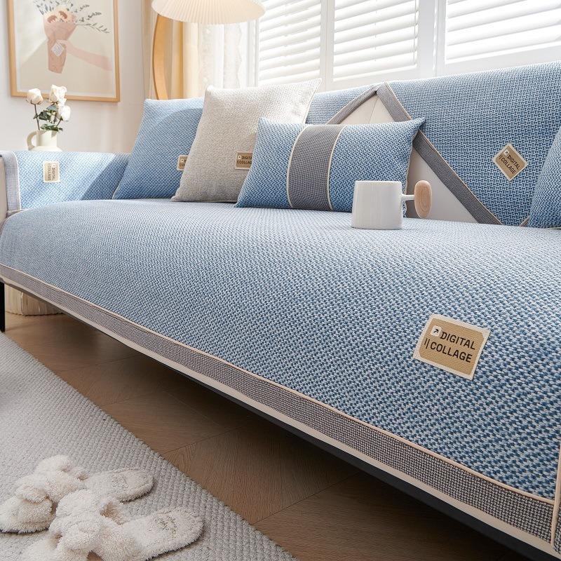 Cotton and Linen Jacquard Sofa Cushion Winter Thicken Soft Comfortable Modern Simple Wind Cover Cat Cushion Plush Sofa Cover