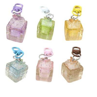 Trendy Square Butterfly Key Ring Soft Material Keychain Lightweight Design Keyring Birthday Gift For Girls
