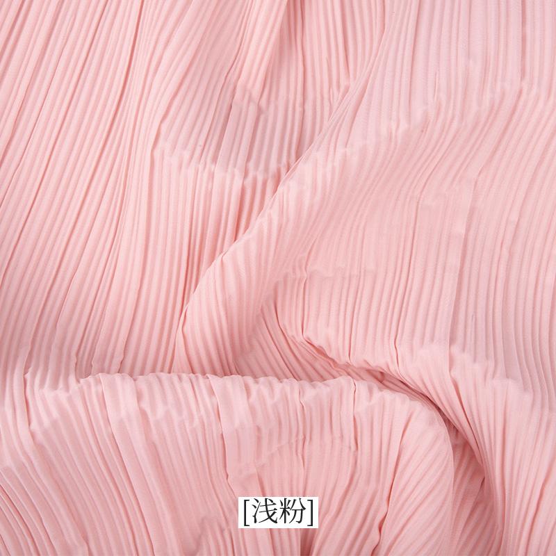 diy sewing wrinkled textile plain black white blue red pleated designer fabric by the meter for dress clothing background cloth