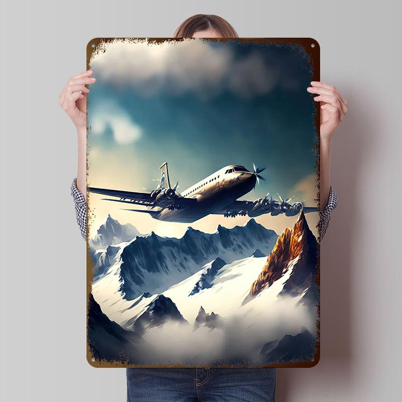 War Plane Poster Customized Vintage Metal Signs Wall Art Retro Tin Plaque for Bathroom Decor Decoration Home Decorations House