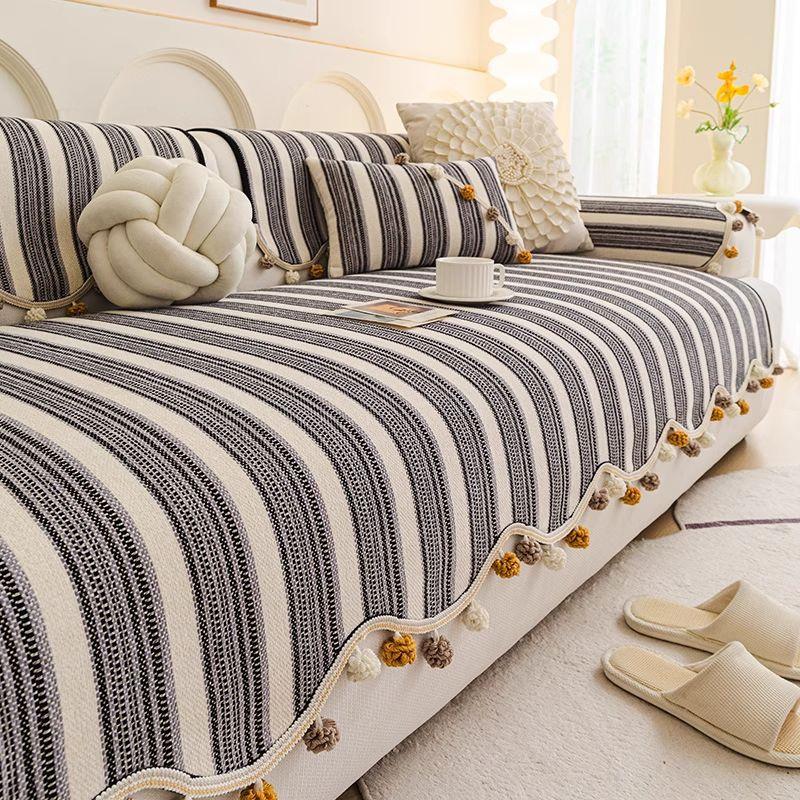

Chenier special-shaped sofa cushion is universal in all seasons 2025 new fixed non-slip advanced sense straight row seat cushion cover cloth towel 45 * 45cm pillow cover