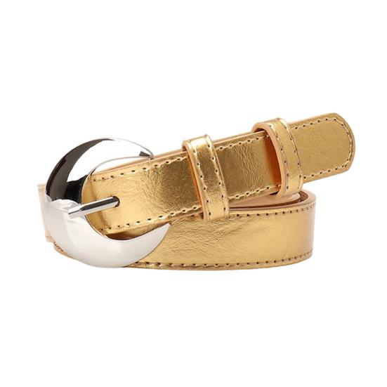 Women Belt Adjustable Length Imitation Leather Waistband with Alloy Buckle Dresses Shirts Tops Waist Belt