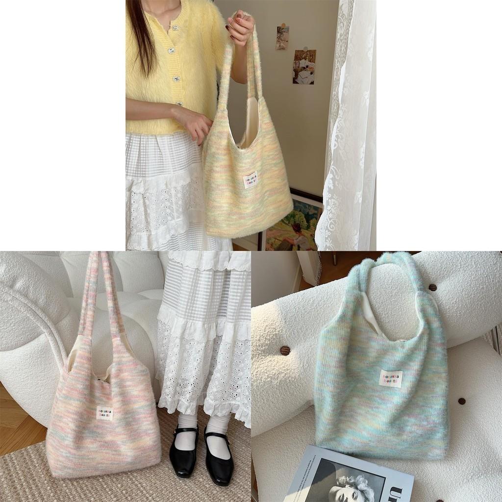 Cute Fuzzy Tote Bag For Autumn And Winter Large Capacity Canvas Single Shoulder Street Style