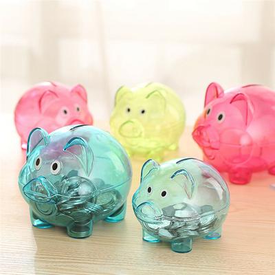 1Pcs Candy Transparent Kunststoff Geld Sparen Box Fall Münzen Sparschwein Cartoon Schwein Geformt Hause Schmücken