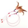 Long Rod Steel Wire Feather & Bell Cat Teaser - Durable Bite-Resistant Interactive Toy